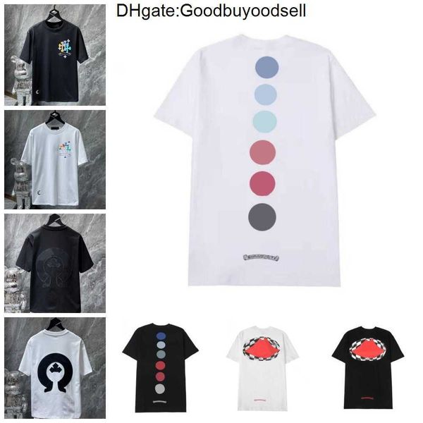 

summer mens classic t shirts brand t-shirts ch white short sweater casual embossed letter horseshoe sanskrit cross pattern designers jmkl, White;black