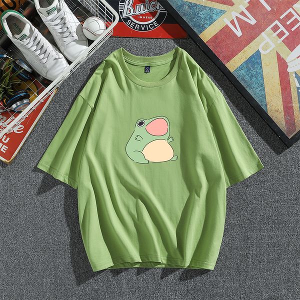 

women's t-shirt frog t shirt summer casual oversized women men t-shirts ulzzang hip hop streetwear harajuku short sleeve tshirt 230320, White