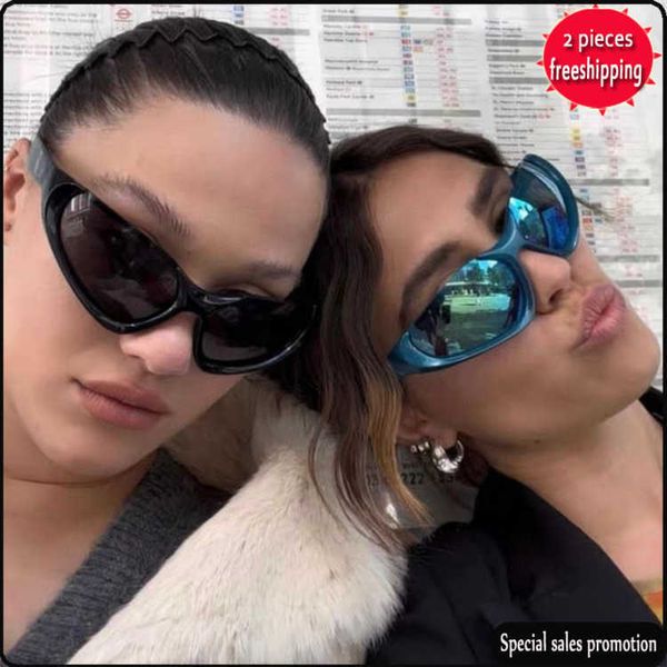 

brand design sunglasses family b's new plate style oval men's and women's ins net red bb0202 uv400 high quality, White;black