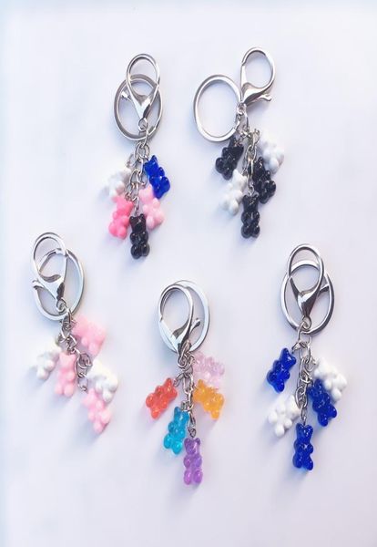 

resin candy keyring colorful lovely bear keychain cartoon bears dangles pendant cute girl dangle 6 colors1426234, Silver