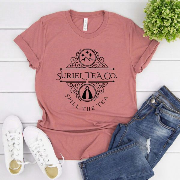 

women's t-shirt suriel tea co shirt acotar t-shirt sarah j maas shirts bookish gift graphic tee summer casual short sleeve tshirts 2303, White