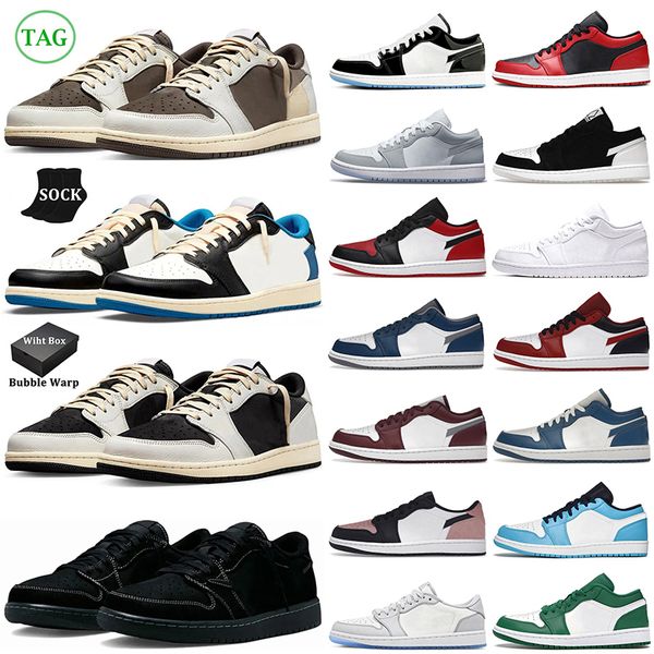 

with box 1 1s low basketball shoes men women reverse mocha black phantom fragment concord olive true blue cactus jack court purple mens trai