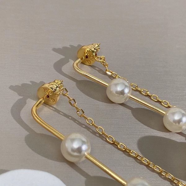 

alphabet star pearl vintage stud earrings simple and generous, Golden