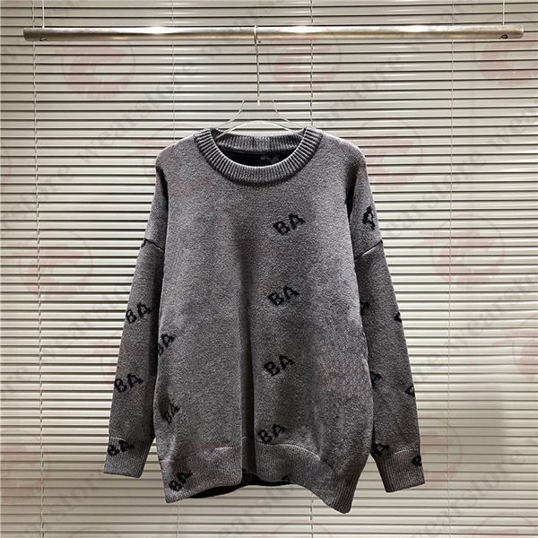 

2023 mens womens designers ba sweaters pullover men hoodie long sleeve sweater sweatshirt embroidery knitwear man clothing winter clothes #c, Black