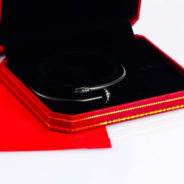 

luxury bracelet men bangles nail bracelets designer for women luxury bangle jewelry woman mens fashion titanium steel alloy gold-plated silv, Black