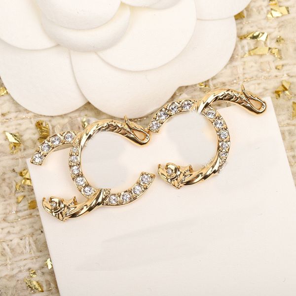 

2023 luxury quality charm stud earring with diamond in 18k gold plated have box stamp ps7628a, Golden