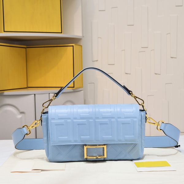 

blue baguette bags luxury bags fashion women handbags designer bags for women embossed pattern crossbag lady shoulderbag