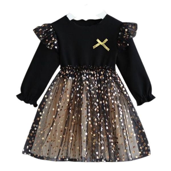 

girl's dresses beautiful birthday party dresses for girls clothes gold stars black kids costume children elegant ball gowns for 2 3 4 5, Red;yellow