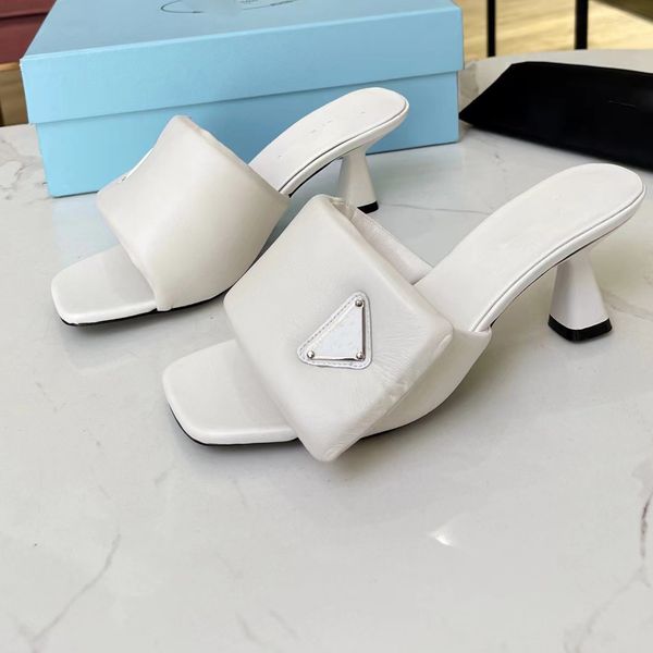 

comfortable slippers women high heels designer sandals wine cup heel open toe square toe beach shoe triangle button decorative fashion facto, Black