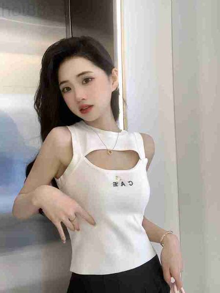 

women's knits & tees designer cut-out suspender tank for women in summer 2023 new style spicy girl short racerback slim fit u38h, White