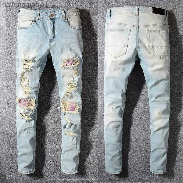 

amiris new arrivals mens luxury designer denim jeans holes trousers jean coolguy biker pants amirs man clothing #589 fkc8, Blue