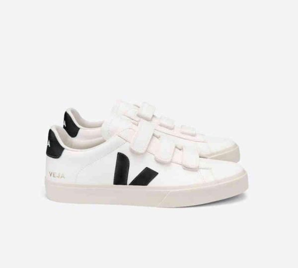 

2023 brand veja fashion recife series low small white shoes men's and women's shoes casual leather board shoes for couple ud, Black