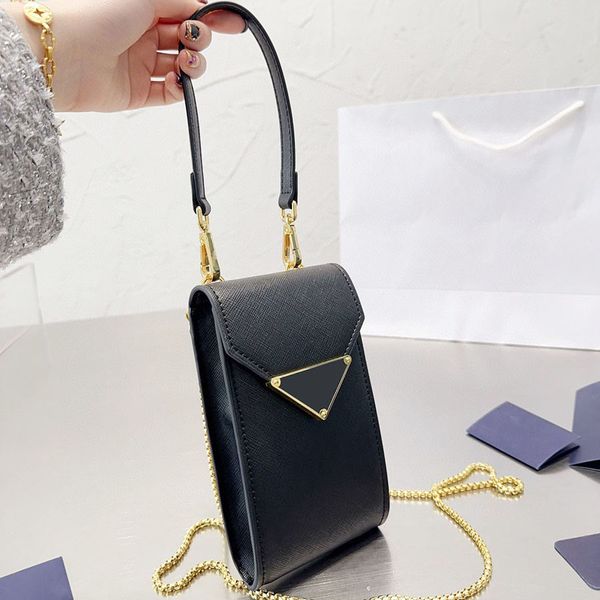 

luxury designer shoulder bags women vintage gold chain mobile phone messenger bag canvas leather handbags ladies tote purse have box