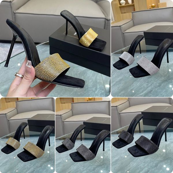 

designer opyum pumps high heel sandals rhinestone decorative sandals luxury designer brand factory summer high-heel shoes our size 34-42, Black