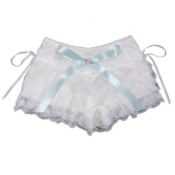 

women's shorts multilayer lace short ribbons flower ruffles elastic waist cute cake lolita for sweet girls kawaii clothes 230320, White;black
