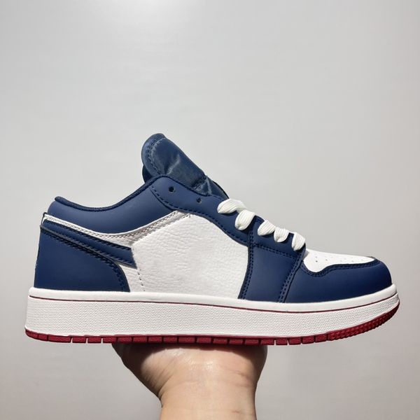 

genuine leather casual flat shoes jumpman 1s men women low cut lace-up designer sneakers loafers comfortable non-slip basket shoes 36-44, Black