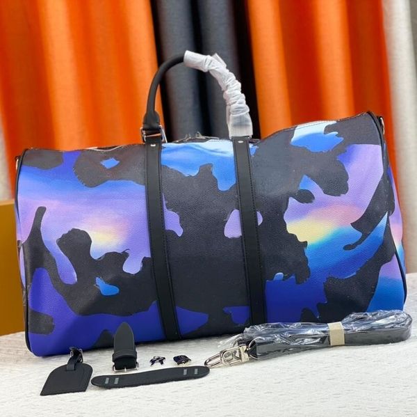 

men duffel bags fashion designer women travel bag dazzle tie-dye luggage handbags large capacity sport outdoor tote boys girls handbag