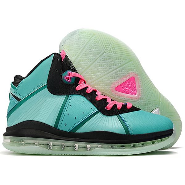 

basketball shoes jumpman 8 8s viii south beach green black pink men outdoors sports sneaker trainer shoes