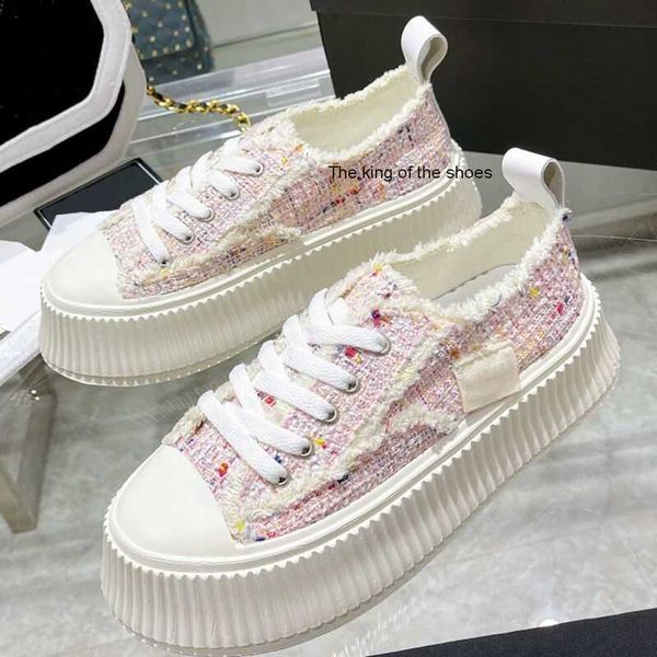 

shoes small fragrant wind canvas shoes women's spring and summer 2023 new versatile leisure inner heightening small white shoes muffin, Black