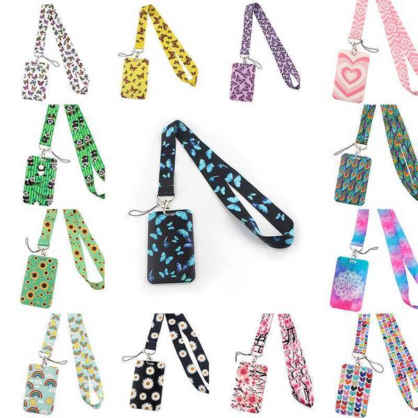 

key rings wholesale monarch butterfly lanyard business credit card holder neck strap keychain hang rope id badge holder lariat lasso r230311, Slivery;golden