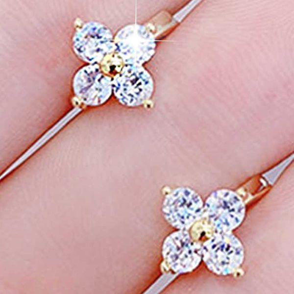 

charm minimalist temperament zircon earrings daily four leaf clover earrings for women fine engagement earring buckle elegant pendant g23032, Golden