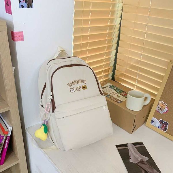 

simple schoolbag female middle wind capacity backpack
