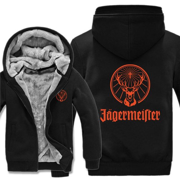 

jagermeister hoodies men fashion coat pullover fleece liner jacket jagermeister sweatshirts hoody c11177123410, Black