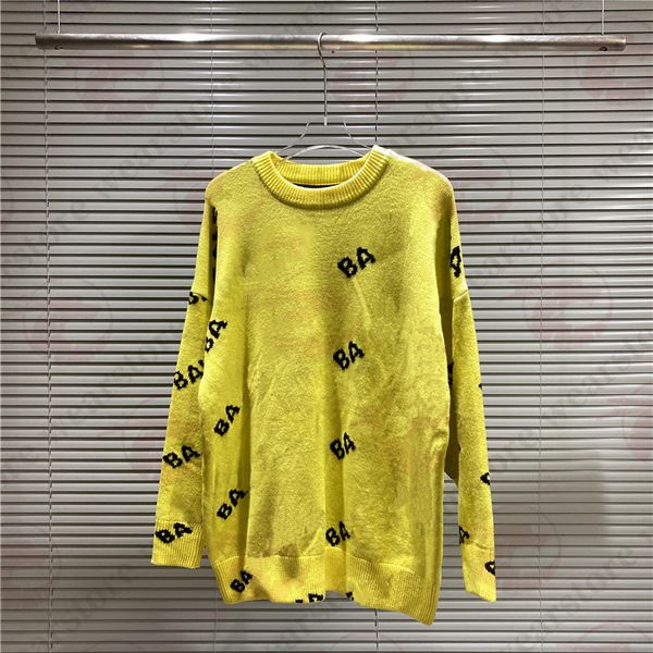 

2023 mens womens designers ba sweaters pullover men hoodie long sleeve sweater sweatshirt embroidery knitwear man clothing winter clothes #c, Black