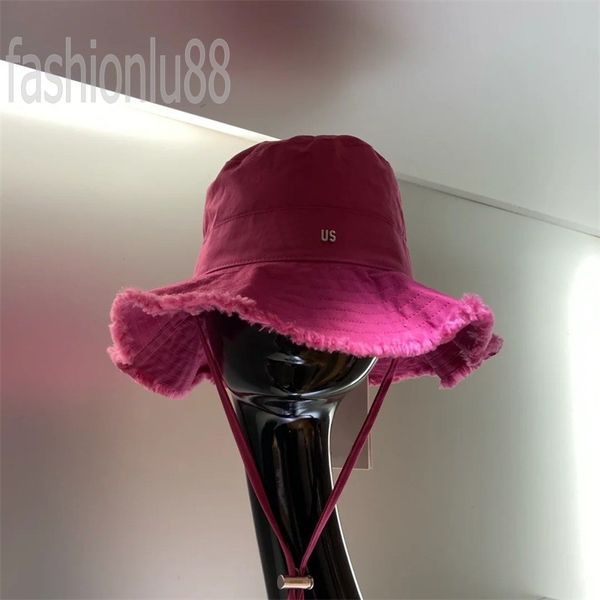 

womens designer cap cotton luxury bucket hat fashion summer beach gorra tassels wide frayed brim trendy plaid casual mens hats 22h213ac002-5, Blue;gray