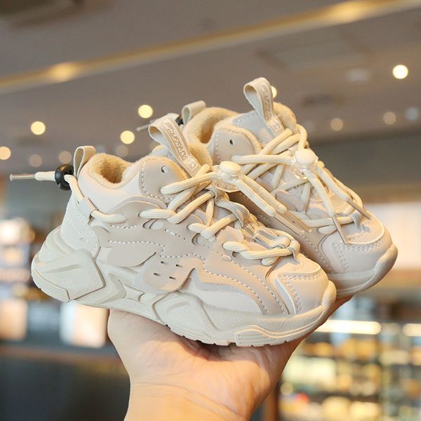 

sneakers plush children chunky waterproof boys sports shoes comfortale arch support girls running child footwear f10272 230317, Black;red