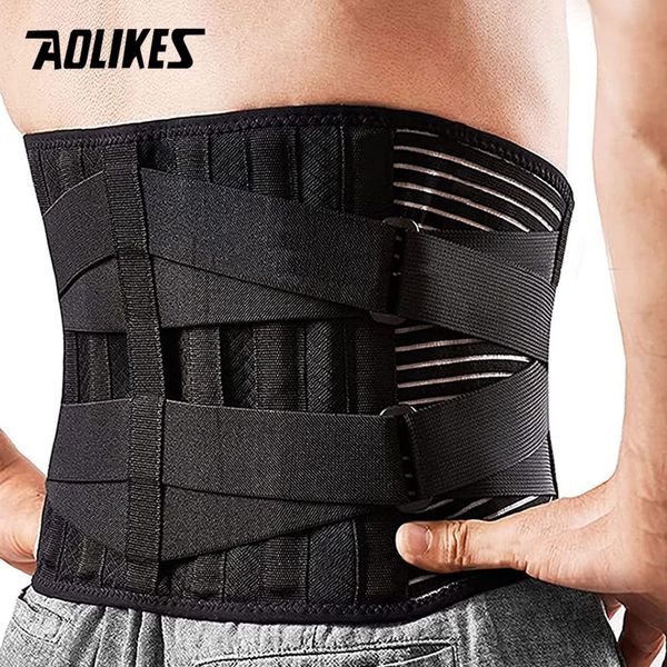 

slimming belt aolikes breathable waist braces back support belt anti-skid lumbar support belt with 16-hole mesh for lower back pain relief 2