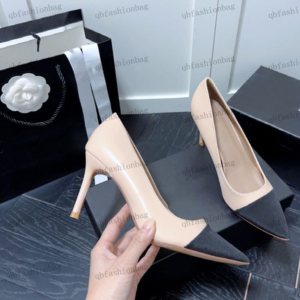 

womens high heels classic designer leather pointy stitching velvet stiletto shoes office party banquet dress shoe black khaki brown star sam