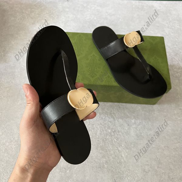 

thong sandal luxury shoe designer woman leather flip flops rubber thick platform slide sole luxury fashion man summer classic outside beach, Black