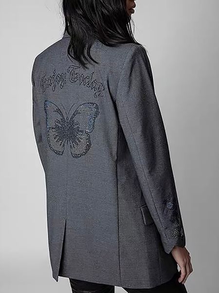 

womens suits blazers zessam classic grid pattern drill women suit autumn winter button femme jacket casual lady 230320, White;black