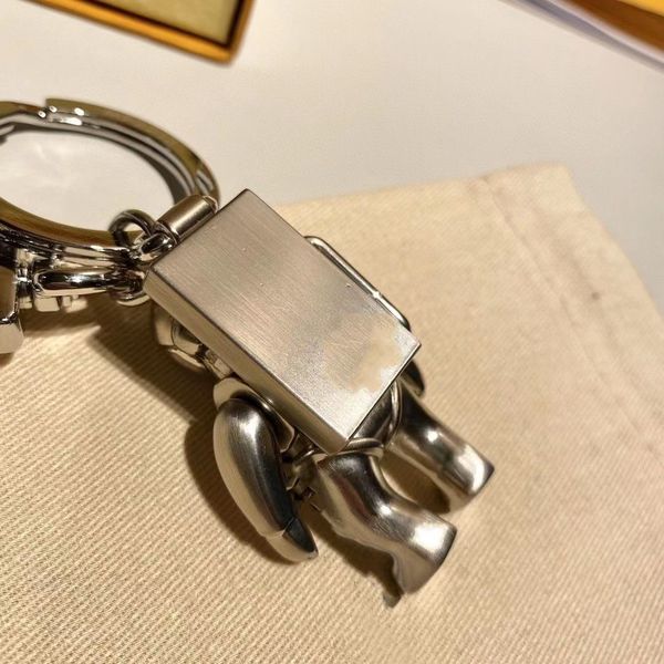 

designer keychain lanyards key chain key buckle car keychain handmade man woman fashion bag pendant accessories with box, Silver