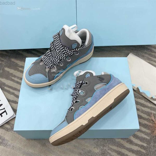 

designer lanvins dress shoes men women luxury sneakers training shoe fashion sneaker platform lace up print plate-forme, Black