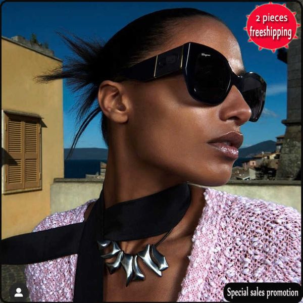 

brand design sunglasses 23 new ins fashion versatile cat ey sunglass female star network red sun glass sf1044 uv400 high quality, White;black