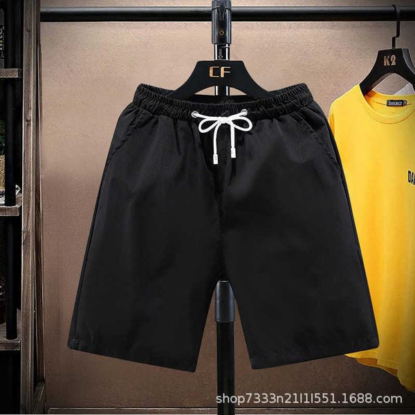 

men's shorts ice silk quick dry mesh red shorts men's summer casual capris fashion slim fit ins solid color versatile beach pants, White;black