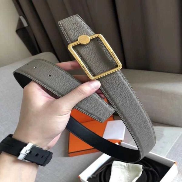 

o250 men's leather belt love horse and women's letters h -shaped buckle double sided family trend men's, Silver