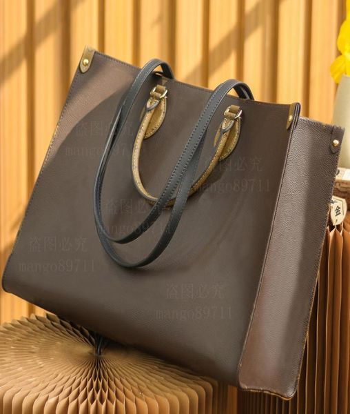 

41cm purse shopping bags tote flower ladies casual leather fashion shoulder bag serial number9664811