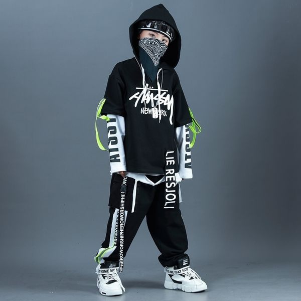 

clothing sets kid sport hoodie pant boys girls streetwear fashion hip hop oversize loose casual hooded sweatshirt children tracksuit 230317, White
