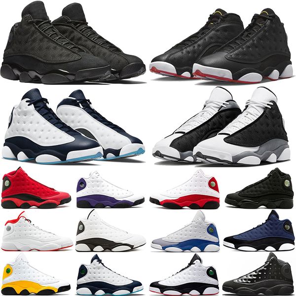 

13 13s men basketball shoes black cat black flint flint lucky green barons grey toe phantom red flint reflective hyper royal italy blue dmp