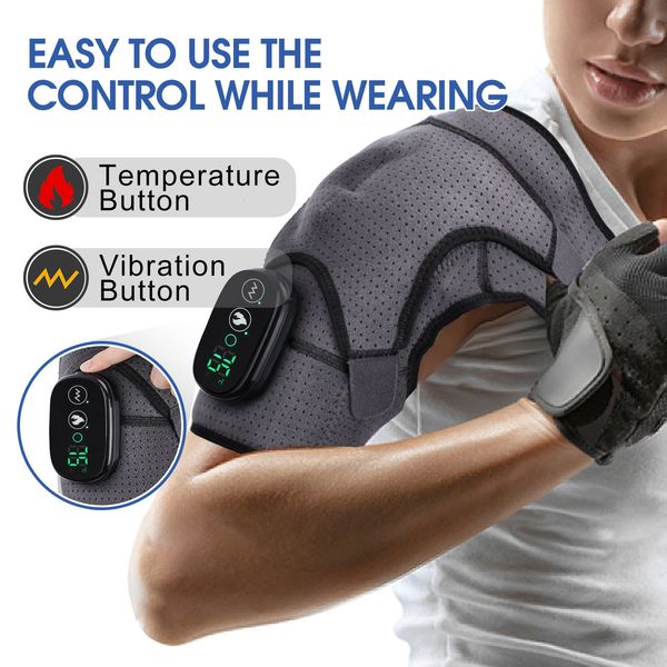 

arm shaper electric heating vibration massager for shoulder therapy brace belt thermal massage shoulder support pad arthritis pain relief 23