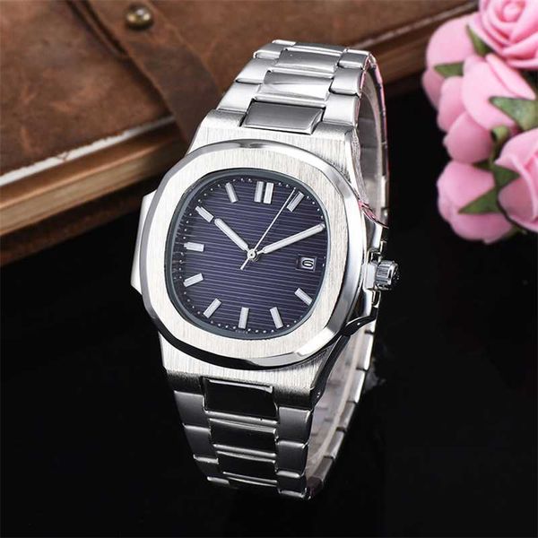 

designer watch sell mens luxury watches quartz movement waterproof nautilus for men analog stainless steel band waterproof xacr, Slivery;black