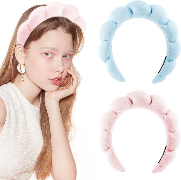 

s3521 explosion twist sponge hair hoop for women high cranial spa headband face wash makeup hair band hair accessories, Silver