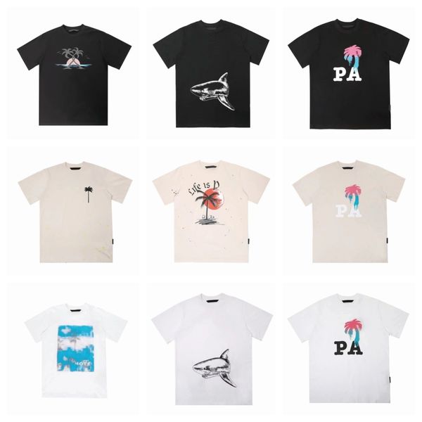 

womens designer t shirt letters palms short sleeves palms same paragraph for men and women tshirt summer trend short sleeve shirts high stre, White