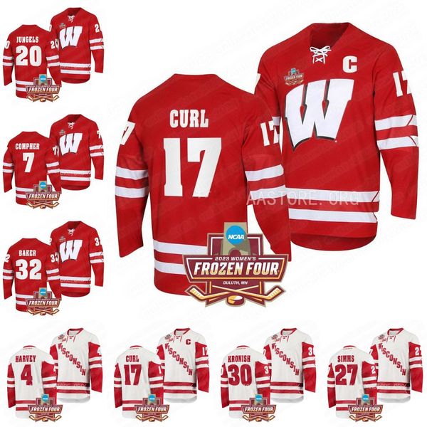 

wisconsin badgers 7-time national champs hockey jersey cami kronish caroline harvey kirsten simms britta curl chloe baker vivian jungels jes, Black