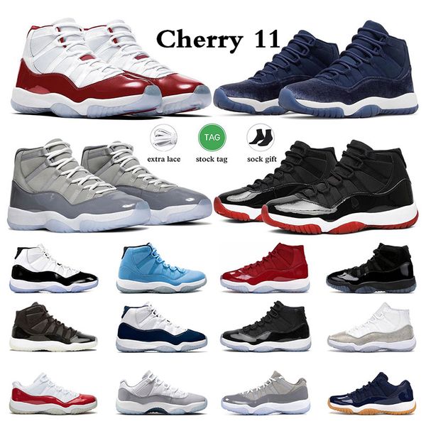 

cherry 11 men women basketball shoes 11s cool grey concord 45 bred gamma blue 25th anniversary mens sports trainers size 5.5-13