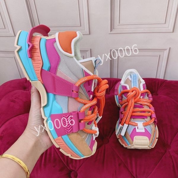 

2023new men sneaker casual shoes mens fashion mesh calfskin patchwork black white sneakers knit technical platform trainers