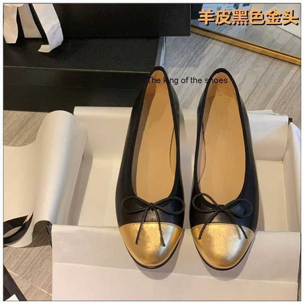 

designer shoes edition classic small fragrant ballet round toe flat shallow mouth color matching single bowknot women's shoes, Black